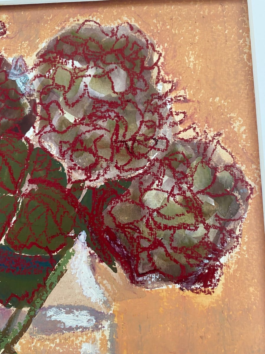 Hydrangeas on Vintage Indonesian Textile