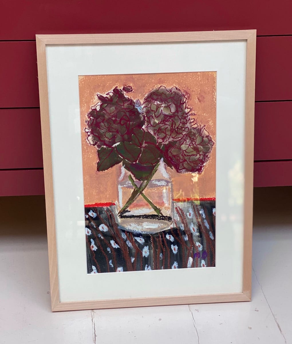 Hydrangeas on Vintage Indonesian Textile