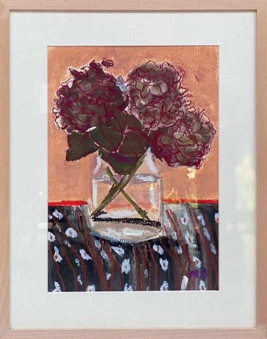 Hydrangeas on Vintage Indonesian Textile