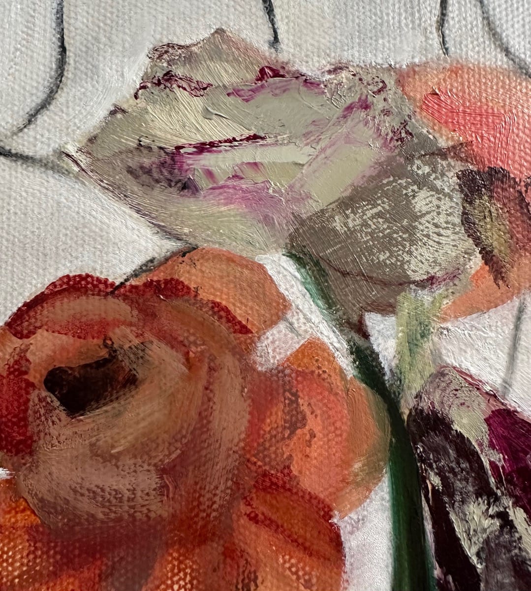 Ranunculus in Glass Vase