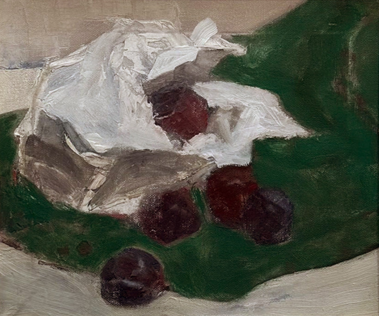 Plums on Green Blanket